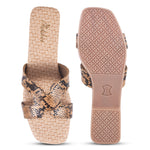 Load image into Gallery viewer, Padchin Women&#39;s Checked Design Square Toe Flats | Soft Stylish Slip-On Sandals
