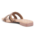 Load image into Gallery viewer, Padchin Women&#39;s Checked Design Square Toe Flats | Soft Stylish Slip-On Sandals
