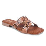Load image into Gallery viewer, Padchin Women&#39;s Checked Design Square Toe Flats | Soft Stylish Slip-On Sandals
