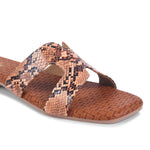 Load image into Gallery viewer, Padchin Women&#39;s Checked Design Square Toe Flats | Soft Stylish Slip-On Sandals

