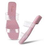 Load image into Gallery viewer, Padchin Women&#39;s Transparent Square Toe Flats | Soft Stylish Double Strap Slip-On Sandals
