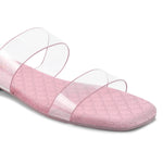 Load image into Gallery viewer, Padchin Women&#39;s Transparent Square Toe Flats | Soft Stylish Double Strap Slip-On Sandals
