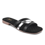 Load image into Gallery viewer, Padchin Women&#39;s Multi Strap Square Toe Flats | Soft Stylish Slip-On Sandals
