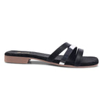 Load image into Gallery viewer, Padchin Women&#39;s Multi Strap Square Toe Flats | Soft Stylish Slip-On Sandals
