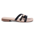 Load image into Gallery viewer, Padchin Women&#39;s Multi Strap Square Toe Flats | Soft Stylish Slip-On Sandals
