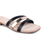 Load image into Gallery viewer, Padchin Women&#39;s Multi Strap Square Toe Flats | Soft Stylish Slip-On Sandals
