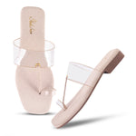 Load image into Gallery viewer, Padchin Women&#39;s Transparent Square Toe Flats | Comfortable Daily Wear Womens Flat Sandals
