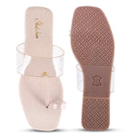 Load image into Gallery viewer, Padchin Women&#39;s Transparent Square Toe Flats | Comfortable Daily Wear Womens Flat Sandals
