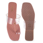 Load image into Gallery viewer, Padchin Women&#39;s Transparent Square Toe Flats | Comfortable Daily Wear Womens Flat Sandals
