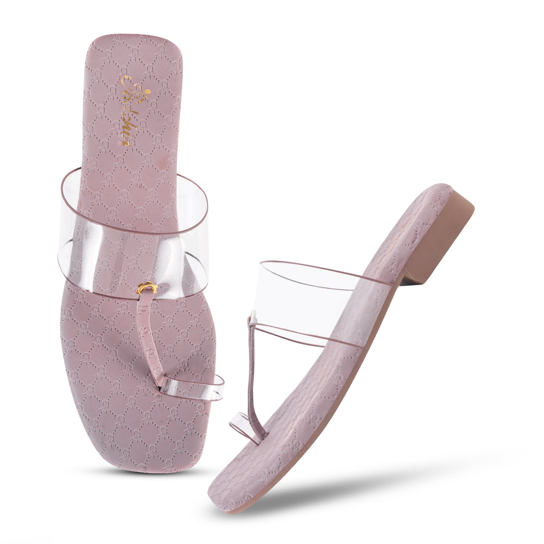 Padchin Women's Transparent Square Toe Flats | Comfortable Daily Wear Womens Flat Sandals