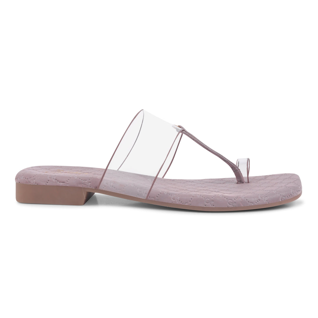 Padchin Women's Transparent Square Toe Flats | Comfortable Daily Wear Womens Flat Sandals