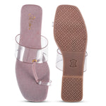 Load image into Gallery viewer, Padchin Women&#39;s Transparent Square Toe Flats | Comfortable Daily Wear Womens Flat Sandals
