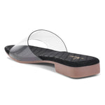 Load image into Gallery viewer, Padchin Women&#39;s Transparent Square Toe Flats | Soft Stylish Slip-On Platform Slippers
