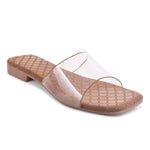 Load image into Gallery viewer, Padchin Women&#39;s Transparent Square Toe Flats | Soft Stylish Slip-On Platform Slippers
