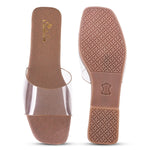 Load image into Gallery viewer, Padchin Women&#39;s Transparent Square Toe Flats | Soft Stylish Slip-On Platform Slippers
