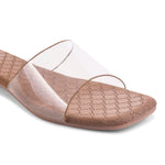 Load image into Gallery viewer, Padchin Women&#39;s Transparent Square Toe Flats | Soft Stylish Slip-On Platform Slippers
