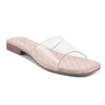 Load image into Gallery viewer, Padchin Women&#39;s Transparent Square Toe Flats | Soft Stylish Slip-On Platform Slippers
