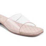 Load image into Gallery viewer, Padchin Women&#39;s Transparent Square Toe Flats | Soft Stylish Slip-On Platform Slippers
