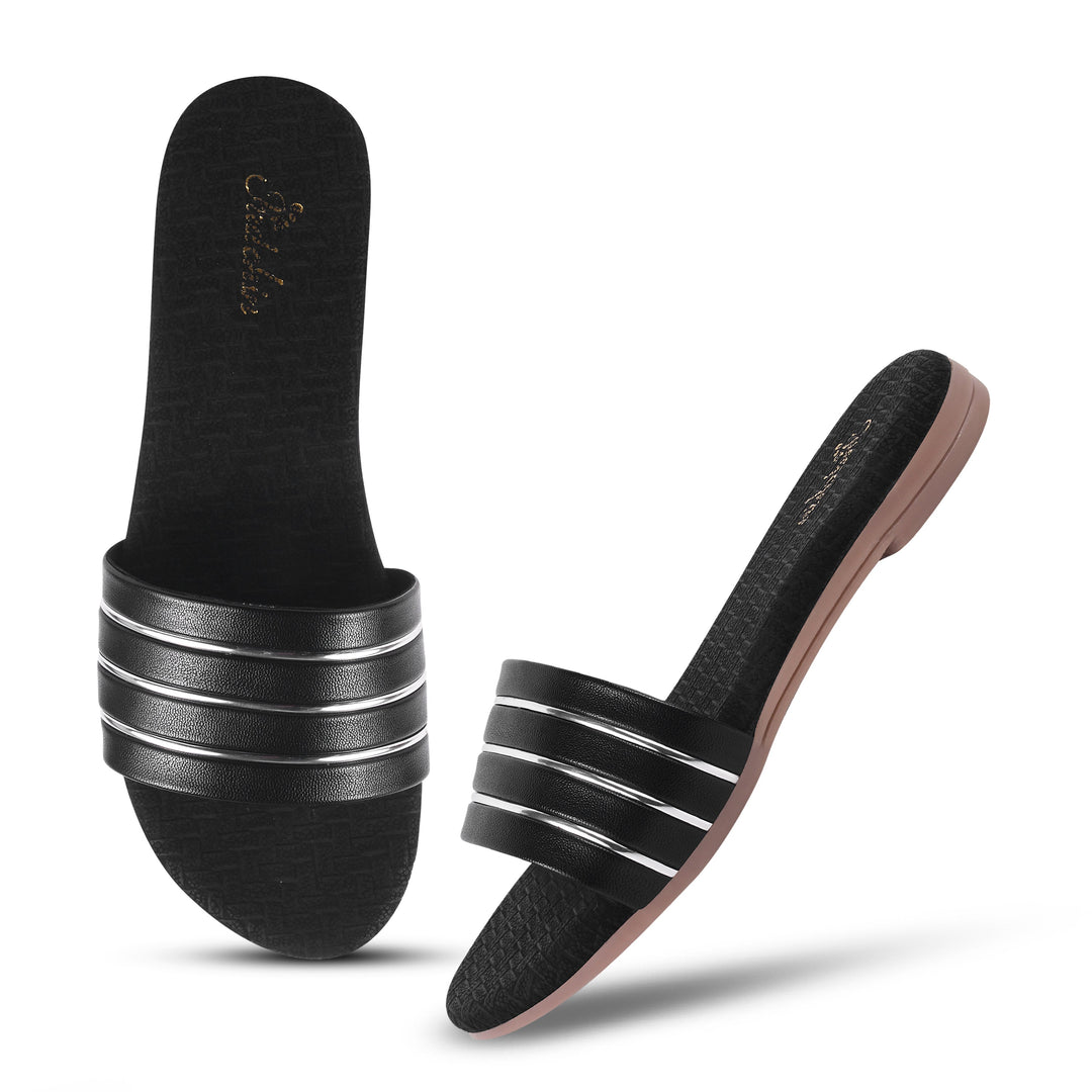 Padchin Women's Round Toe Flats | Soft Stylish Slip-On Open Toe Flats for Women