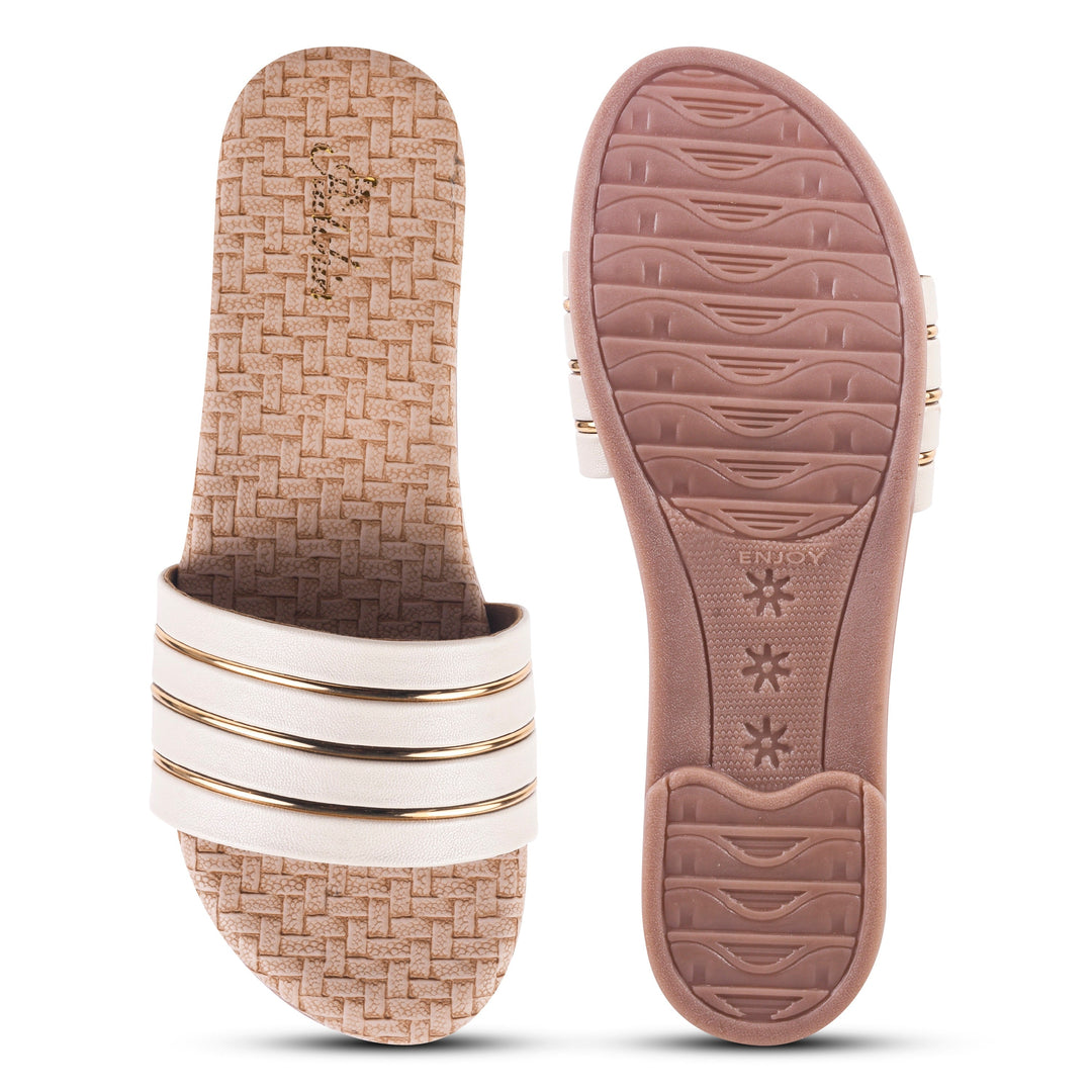 Padchin Women's Round Toe Flats | Soft Stylish Slip-On Open Toe Flats for Women