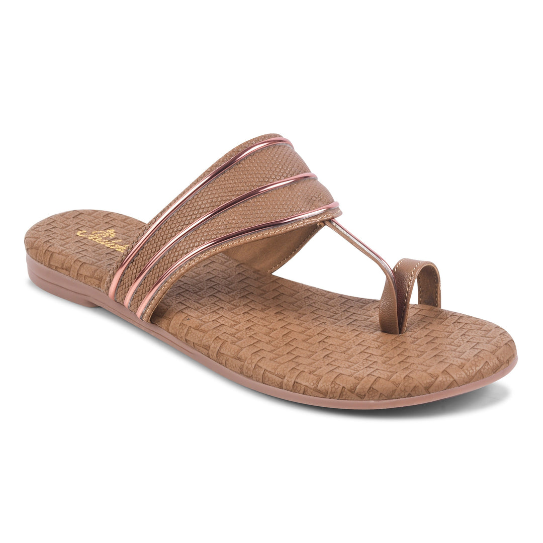 Padchin Women's Embellished Round Toe Flats | Elegant Slip-On Open Toe Flats for Women