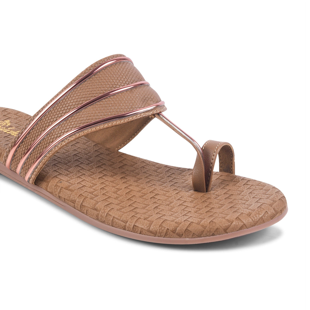 Padchin Women's Embellished Round Toe Flats | Elegant Slip-On Open Toe Flats for Women
