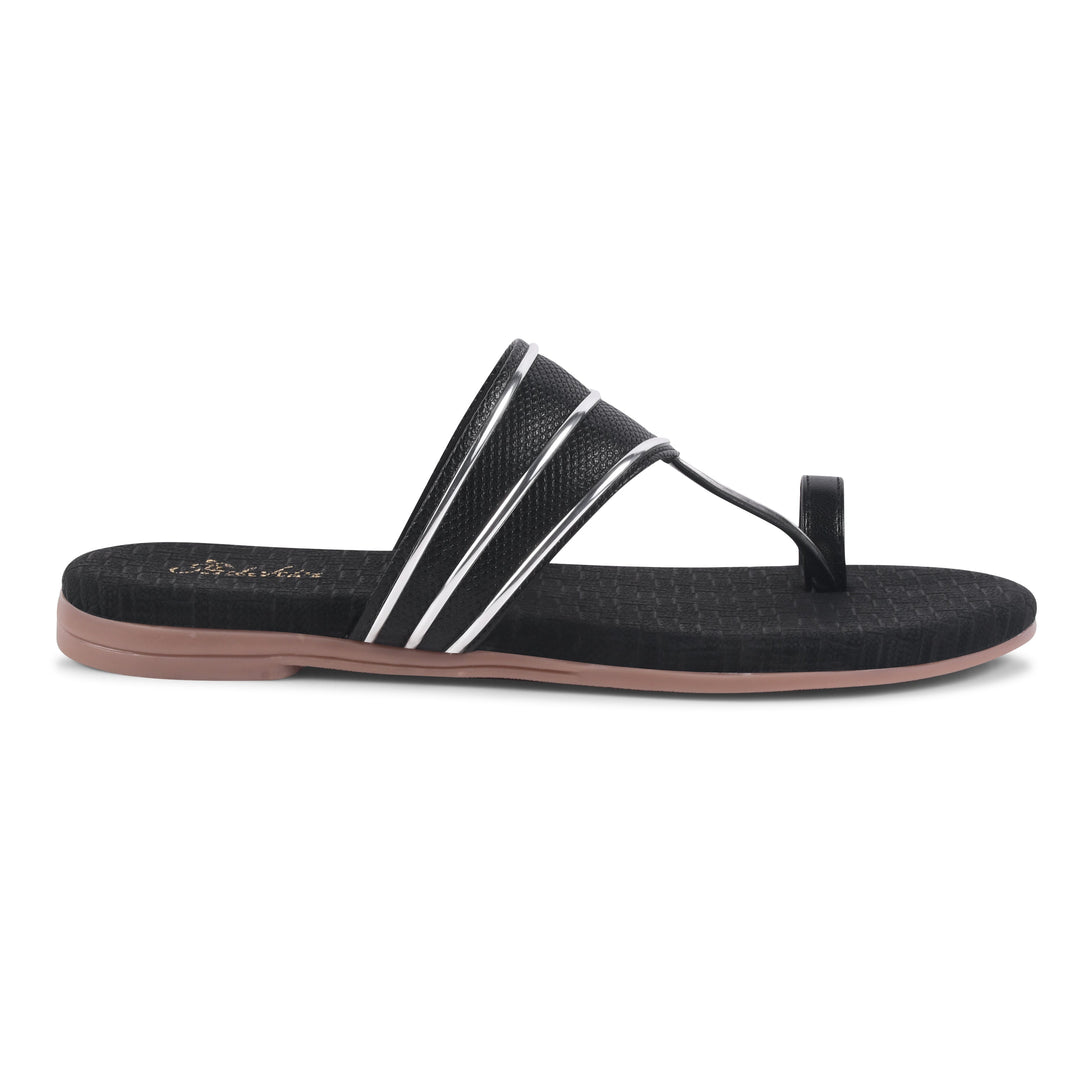 Padchin Women's Embellished Round Toe Flats | Elegant Slip-On Open Toe Flats for Women