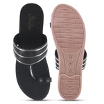 Load image into Gallery viewer, Padchin Women&#39;s Embellished Round Toe Flats | Elegant Slip-On Open Toe Flats for Women
