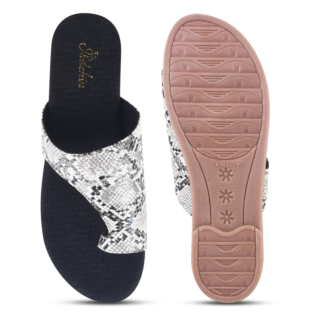 Padchin Women's Checked Detail Round Toe Flats | Womens Footwear for Casual Wear