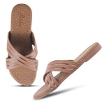 Load image into Gallery viewer, Padchin Women&#39;s Multi Strap Round Toe Flats | Soft Stylish Slip-On Sandals for Casual Wear
