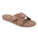 Load image into Gallery viewer, Padchin Women&#39;s Multi Strap Round Toe Flats | Soft Stylish Slip-On Sandals for Casual Wear
