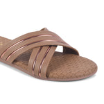 Load image into Gallery viewer, Padchin Women&#39;s Multi Strap Round Toe Flats | Soft Stylish Slip-On Sandals for Casual Wear
