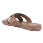 Load image into Gallery viewer, Padchin Women&#39;s Multi Strap Round Toe Flats | Soft Stylish Slip-On Sandals for Casual Wear
