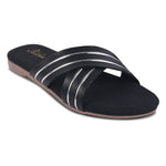Load image into Gallery viewer, Padchin Women&#39;s Multi Strap Round Toe Flats | Soft Stylish Slip-On Sandals for Casual Wear
