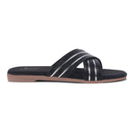Load image into Gallery viewer, Padchin Women&#39;s Multi Strap Round Toe Flats | Soft Stylish Slip-On Sandals for Casual Wear
