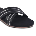 Load image into Gallery viewer, Padchin Women&#39;s Multi Strap Round Toe Flats | Soft Stylish Slip-On Sandals for Casual Wear
