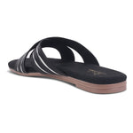 Load image into Gallery viewer, Padchin Women&#39;s Multi Strap Round Toe Flats | Soft Stylish Slip-On Sandals for Casual Wear
