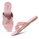 Load image into Gallery viewer, Padchin Women&#39;s Multi Strap Round Toe Flats | Soft Stylish Slip-On Sandals for Casual Wear

