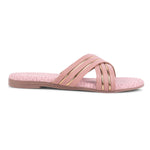 Load image into Gallery viewer, Padchin Women&#39;s Multi Strap Round Toe Flats | Soft Stylish Slip-On Sandals for Casual Wear
