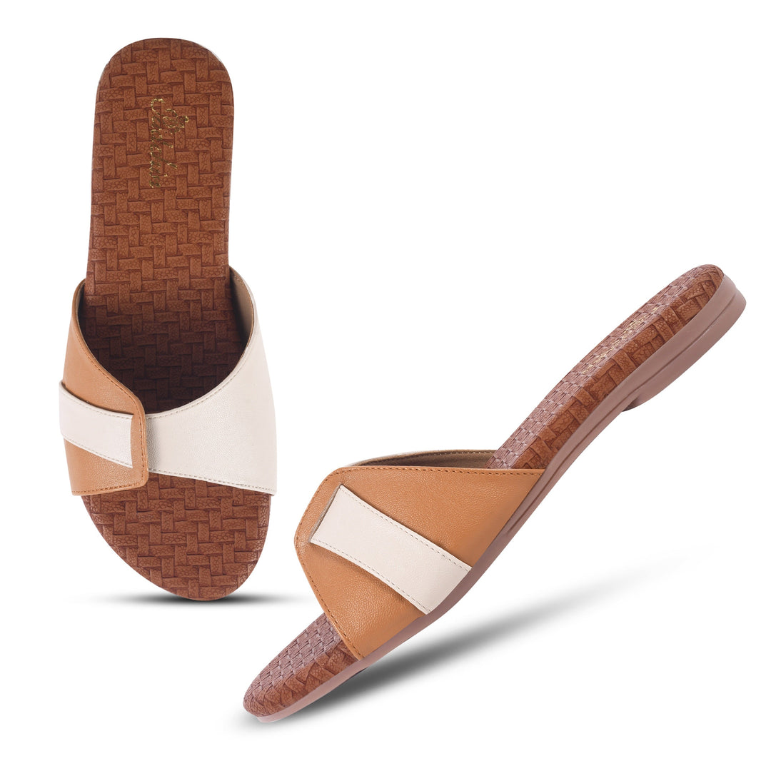 Padchin Women's Round Toe Flats | Soft Stylish Slip-On Sandals for Casual Wear
