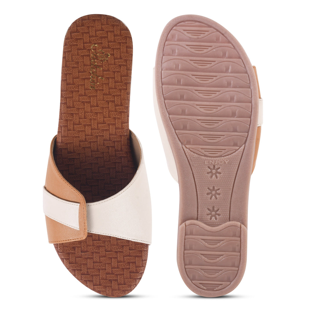 Padchin Women's Round Toe Flats | Soft Stylish Slip-On Sandals for Casual Wear