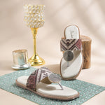 Load image into Gallery viewer, Women's Toe-Ring Flat Sandals with Metallic Round Embellishment Slippers
