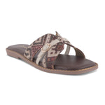 Load image into Gallery viewer, Women's Ethnic Printed Flat Sandals with Gold-Tone Buckle Detail Slippers