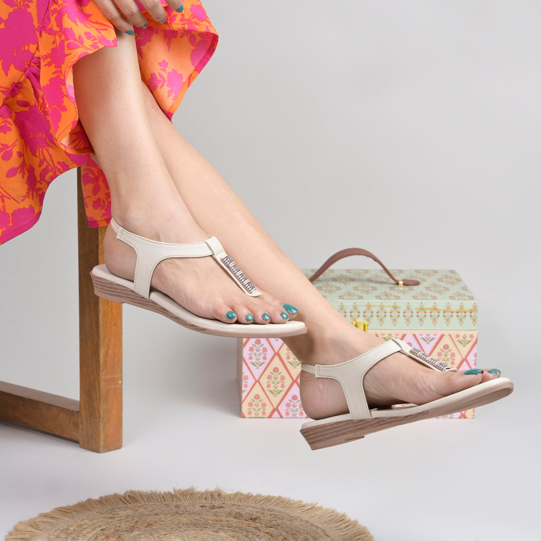 Women T Strap Flat Sandals