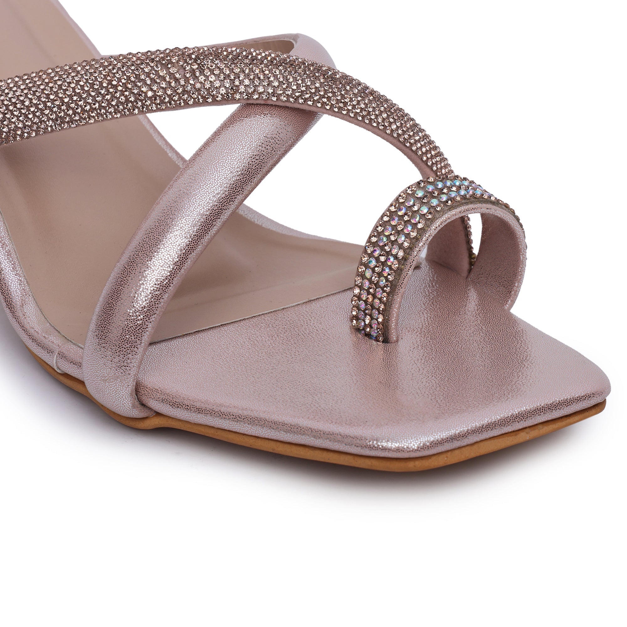 Embellished Square Toe Block Heel