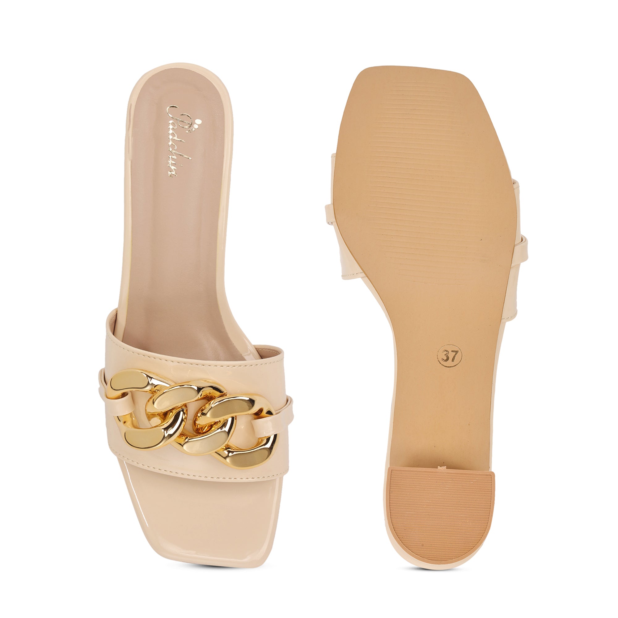 Embellished Stylish Trendy Square Toe Block Heel