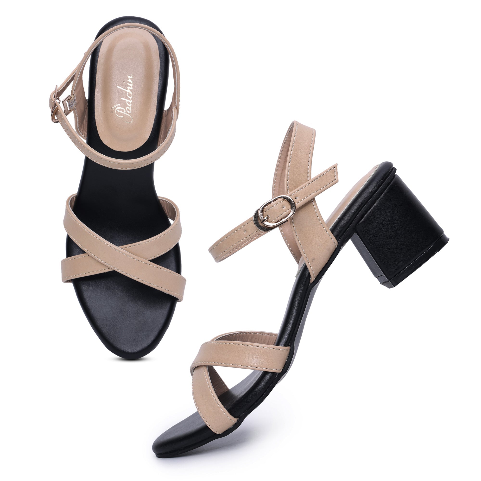 Buckle Strap Round Toe Block Heel