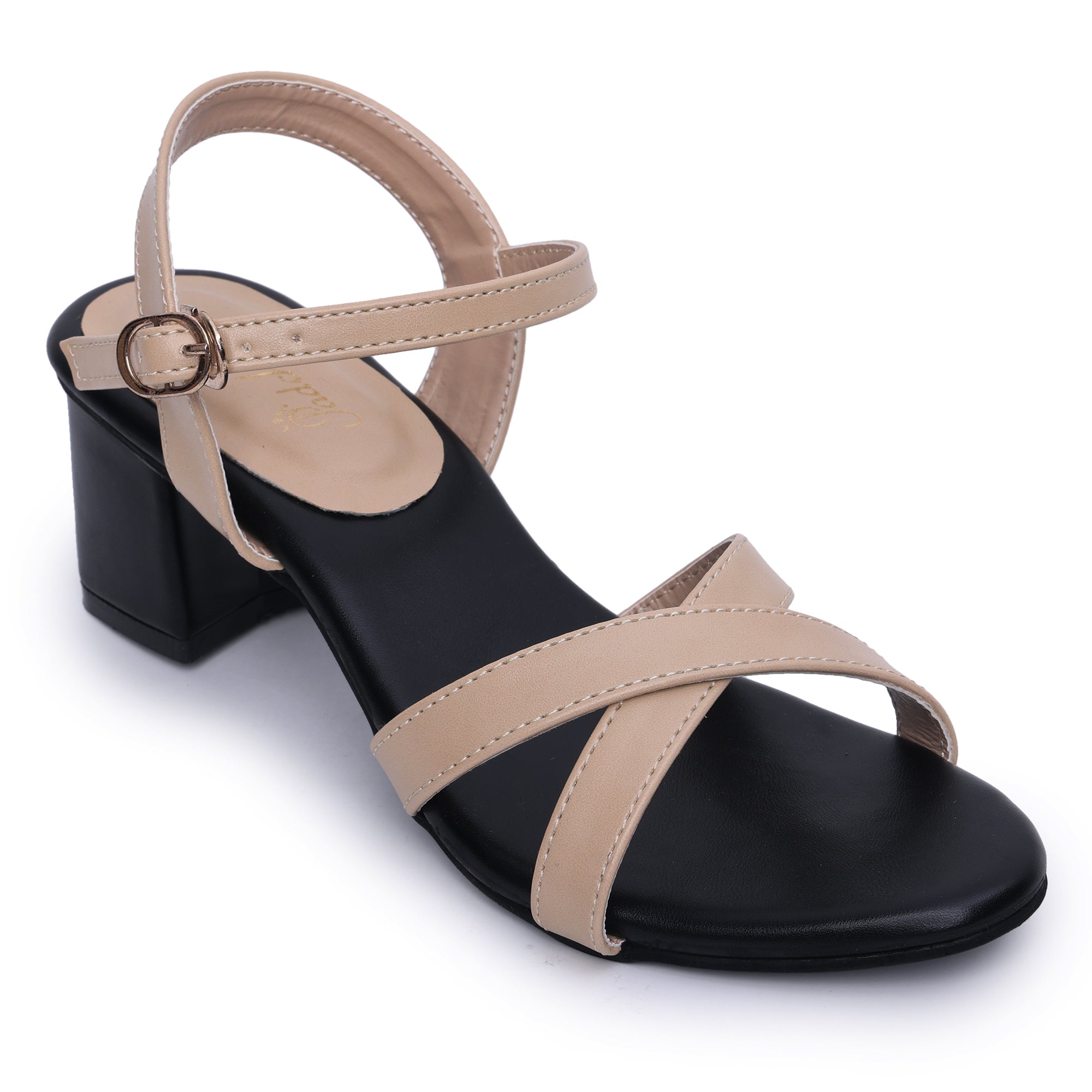 Buckle Strap Round Toe Block Heel