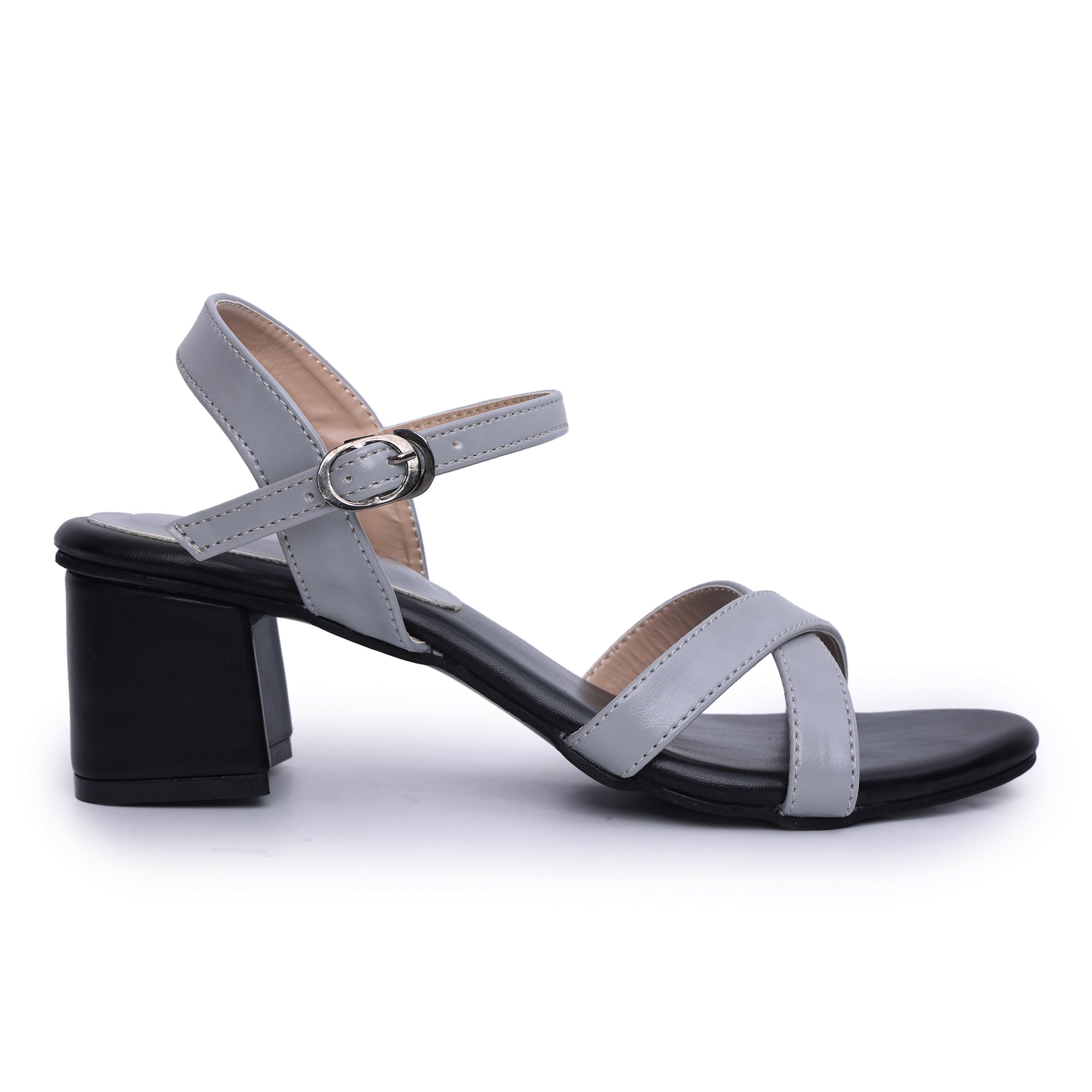 Buckle Strap Round Toe Block Heel