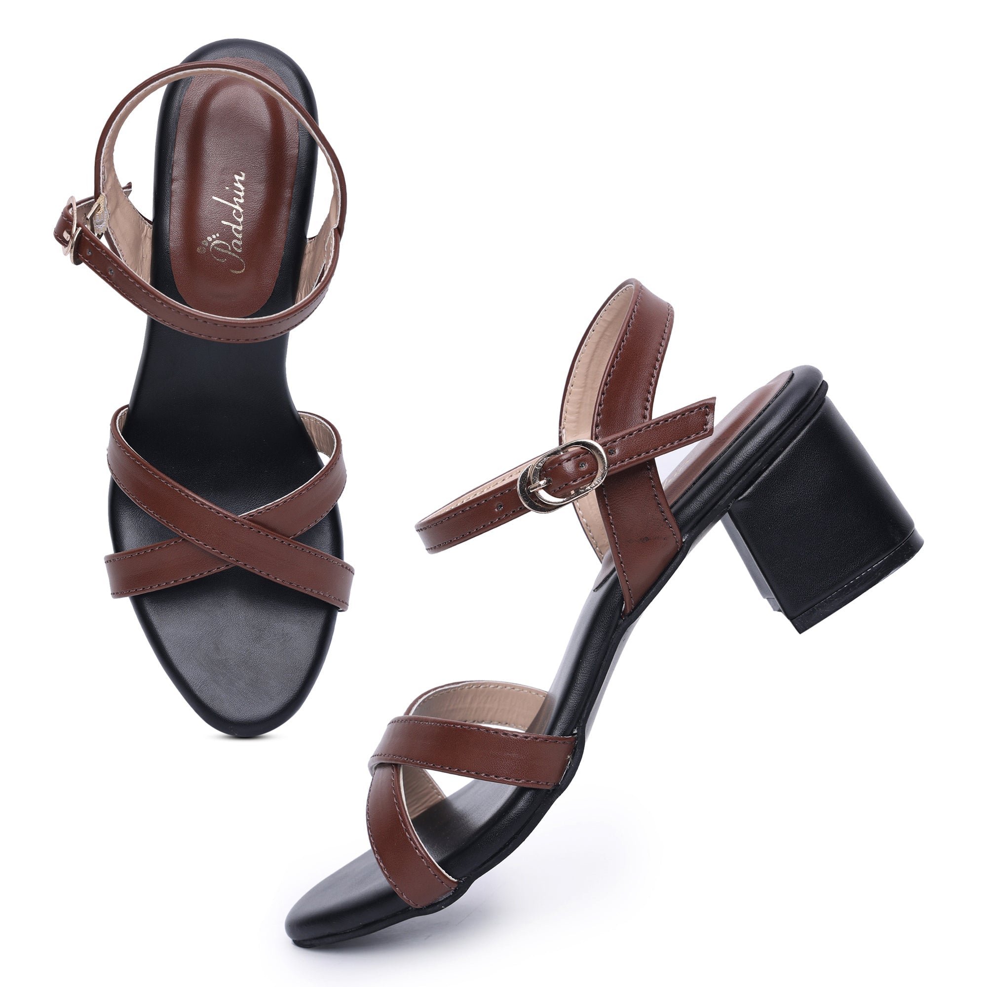 Buckle Strap Round Toe Block Heel